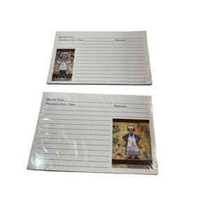 NWT Barbara Olsen Vintage Illustrated Recipe Cards Lined Sections Set of 40